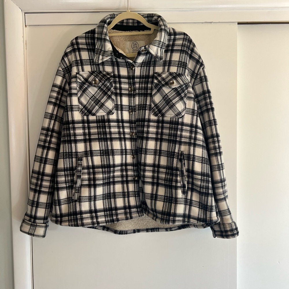 Sage Black and White Plaid Jacket
